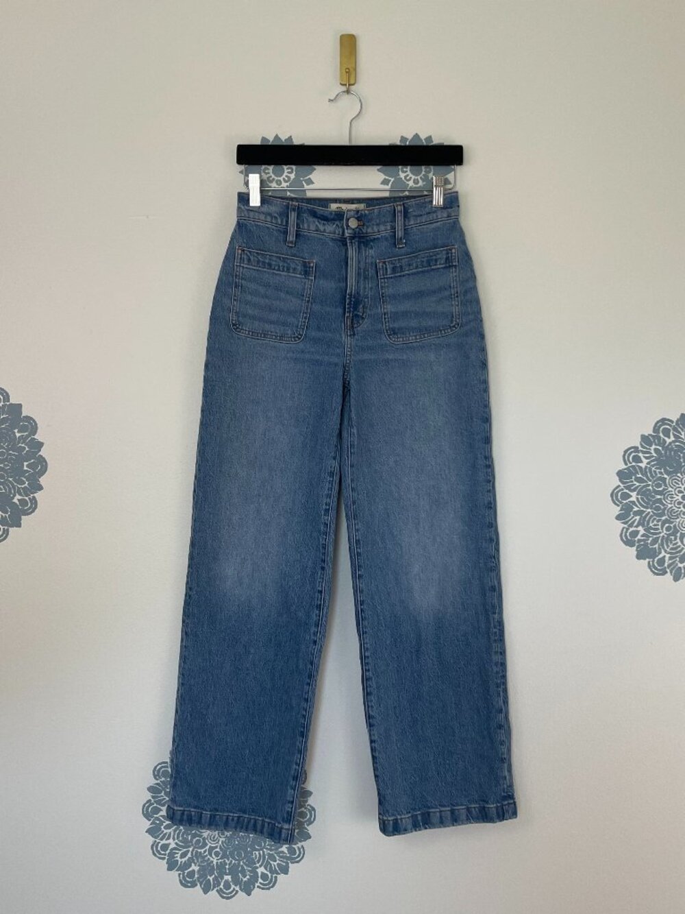 Madewell The Perfect Vintage Wide Leg Jeans Patch Pocket Edition Size 26
